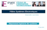 Filière Systèmes Électroniques - perso.esiee.frmassond/isys/Filières/pres_sys_elec.pdf · 5ème année TopicalMEMS Design Circuits intégrés RF pour communications SystemC Modélisation