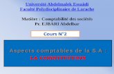 Aspects comptables de la S.A : LA CONSTITUTION©sentation de la Liste des comptes à utiliser A la constitution de la SA, le plan comptable marocain à prévu une liste des comptes