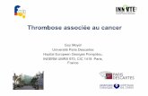 Thrombose associée au cancer - splf.frsplf.fr/wp-content/uploads/2016/09/2016-09-22_CAT... · Maladie veineuse thromboembolique et cancer Study n Cancer VTE (% yrs) ... • Durée
