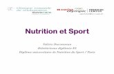 Nutrition et Sport - Marcheseniors · !!protéines lipides glucides alcool ! ... • Si!on!couple!glucides/!protéines!:!! ... • Fruit mixé + lait • Jus de fruits + lait