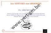 Les VERTIGES aux URGENCES - Clinique des Vertiges · 1 Les VERTIGES aux URGENCES Balance and Vertigo Unit - Brugmann University Hospital Brussels Neuro-Ophthalmological Unit - Erasme