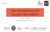 Tous entrepreneurs en Faucigny Mont-Blanc! bonnes raisons de s’installer sur le territoire (pour un entrepreneur)? 3 points faibles du territoire (pour un entrepreneur)? 3 pistes