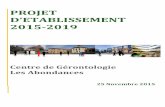 PROJET - Abondances · CG Les Abondances–Boulogne-Billancourt - 3 - Projet d’Etablissement 2015-2019 Sommaire DIAGNOSTIC ET CONTEXTE ...