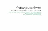 Aspects sociaux des politiques environnementales · Aspects sociaux des politiques environnementales Contribution aux études empiriques Rapport de la Commission des comptes et de