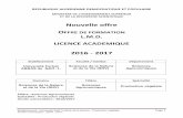 Type de Licence · Etablissement : Université Sétif -1- Intitulé de la licence : Production végétale Page 3 Année universitaire : 2016 - 2017 SOMMAIRE I- Fihe d’identité