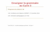 Enseigner la grammaire au Cycle 3 - ac-grenoble.fr · Pronoms personnels ( formes sujets), possessifs , relatifs (qui, que), démonstratifs , interrogatifs ... Importance capitale