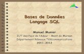 I4 - Bases de Donnéesmunier.perso.univ-pau.fr/temp/M2104/I4-BdD-v2.pdf · RT1 I4 - 2011/2012 M.Munier 3 ... – dès le 1er TP il faut savoir interroger une BdD ... •SQL est à