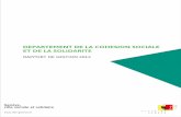 DEPARTEMENT DE LA COHESION SOCIALE ET … Département de la cohésion sociale et de la solidarité 7 Rapport de gestion 2012 Favoriser la cohésion sociale et la solidarité dans
