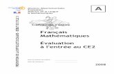 Français Mathématiques Évaluation à l'entrée au CE2 · Missions départementales Évaluation, Maîtrise de la Langue & Mathématiques Français Mathématiques Évaluation à