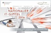 NATioNALEr iT-GipFEL 2016 - bildung-forschung.digital BMWI... · Peter Abegg, Leiter Regulierungsökonomie, Deutsche Bahn Olaf Reus , Mitglied der Geschäftsleitung, Ericsson GmbH