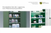 Grundsätze bei der Lagerung von Pflanzenschutzmitteln · Lagerung von Gefahrstoffen Mindestangaben Gefahrstoffverzeichnis: Bezeichnung des Gefahrstoffs ... Lagerung und Entsorgung