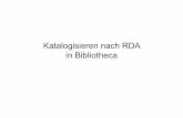 Katalogisieren nach RDA in Bibliotheca - bvs.bz.it · RDA „Resource Description and Access“ ... Abweichender Titel: Die Kälte der Macht • Ziffern, Symbole und Abkürzungen