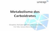 Metabolismo dos Carboidratos - fct.unesp.br20... · Metabolismo dos Carboidratos ... Diferentes métodos de supercompensação de carboidratos Método recomendado Método clássico