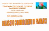 CORSO DI TECNICHE E FORME FARMACEUTICHEwin.spazioinfo.com/public/RILASCIO CONTROLLATO 2004.pdf · quando un farmaco diffonde dentro un polimero, il . ... (es., rivestimenti ... comprime