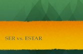 SER vs. ESTAR - stjohns-chs.org · Estar and Ser are both Spanish verbs that can be loosely translated into English as “to be.” While estar is used to describe temporary conditions,