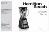 ¡Visite (EE. UU.) o Licuadorauseandcares.hamiltonbeach.com/files/840257803.pdf · cuando ensamble, desensamble o limpie dentro de la jarra de la licuadora. 14. No use una jarra para