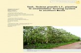 Teak, Tectona grandis L.f., planting in smallholders ... · RÉSUMÉ PLANTATIONS DE TECK, TECTONA GRANDIS L.F., EN SYLVICULTURE PAYSANNE AU SUD-BÉNIN Cette étude se place dans le