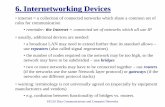 6. Internetworking Devices - DCU · EE210 Data Communications and Computer Networks 1 6. Internetworking Devices • internet = a collection of connected networks which share a common