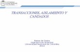 TRANSACCIONES, AISLAMIENTO Y CANDADOSdis.unal.edu.co/~icasta/consejero/SQL_Transacciones_v5.pdf · El registro de transacciones almacena los efectos de cada insert, update y delete