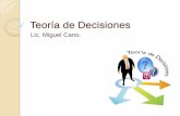 Teoría de Decisiones - … · Decisor Es el responsable de tomar la decisión, el decisor puede ser una persona o un conjunto de personas (directorio de una empresa) o una nación