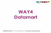 WAY4 Datamart - openwaygroup.com · Datamart как отчетная система витрина данных WAY4 в режиме накопления данных бухгалтерская