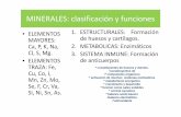 MINERALES: clasificación y funciones - eliasnutri · fuentes de minerales • 1. ingredientes alimenticios (alimentos) • 2. suplementos: - minerales (sales) organicos (quelados)
