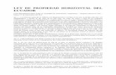 LEY DE PROPIEDAD HORIZONTAL DEL ECUADORwduarteadmin.com/files/LEY-DE-PROPIEDAD-HORIZONTAL... · LEY DE PROPIEDAD HORIZONTAL DEL ECUADOR CON REFORMATORIA POR LA ASAMBLEA NACIONAL Suplemento