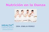 Nutrición en la Danza - healthydancers.comhealthydancers.com/.../uploads/2015/11/nutricion-en-la-danza.pdf · lenta, no altos y bajos. Dra Emilia Perez . Tras ensayos y actuaciones