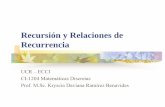 Recursión y Relaciones de Recurrencia - kramirez.net · Las relaciones de recurrencia pueden considerarse como técnicas avanzadas de conteo. ...