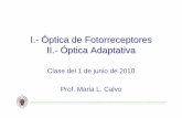 I.- Óptica de Fotorreceptores II.- Óptica Adaptativawebs.ucm.es/info/giboucm/images/ml_calvo/6 1 junio 2010.pdf · II.- Óptica Adaptativa • Proporciona un procedimiento óptico