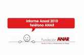 Informe Anual 2010 Teléfono ANAR - Home - … · ... 162.671 llamadas de niños y adolescentes procedentes de toda España, ... en todo el territorio nacional las 24 horas del ...