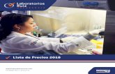 Lista de Precios 2018 - Laboratorios Ruizlaboratoriosruiz.com/uploads/files/ListaDePrecios_2018_2.pdf · Lista de Precios 2018 Servicio a clientes: Tel (222) 243-8100 Ext. 279 y 308.