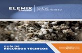 ELEMIX para concreto · cargas de volumen especificadas del aditivo para concreto ELEMIX FANOSA dependen también del diseño de la mezcla de concreto ... mezclas de concreto ...