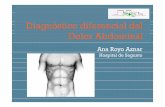 Ana Royo Aznar - dep4.san.gva.es · Valoración del paciente con dolor abdominal Identificación de patología intraperitoneal “quirúrgica”más frecuente: • Apendicitis aguda