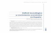 Déficit tecnológico y crecimiento económico en España · DÉFICIT TECNOLÓGICO Y CRECIMIENTO ECONÓMICO EN ESPAÑA a capacidad tecnológica de un país constituye uno de los principales