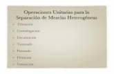 Operaciones Unitarias para la Separación de …amyd.quimica.unam.mx/pluginfile.php/1037/mod_resource/...Operaciones Unitarias para la Separación de Mezclas Heterogéneas ! Filtración