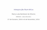 Integração Numérica - ICMCmarialuisa/cursos201002/integracao_numerica.pdf · Integração Numérica Maria Luísa Bambozzi de Oliveira SME0300 – Cálculo Numérico 27 de Outubro,