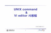 UNIXcommandUNIX command VieditorVi editor 사용법bandi.chungbuk.ac.kr/~ysk/unix.pdf · unix 관련명령어 chmod : 파일이나디렉토리의권한을변경할때사용 – 사용법)chmod)