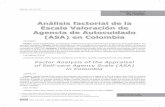 Análisis factorial de la Escala Valoración de Agencia de ... · Análisis factorial de la Escala Valoración de Agencia de Autocuidado (ASA) en Colombia 1 Doctor en Salud Pública.