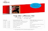 Tag der offenen Tür 2017 - Tanz Art Tanzzentrum GmbH Luzern … · 2016-10-22 · 11.00 – 11.30 Englisch Walzer Fortgeschrittene Cross Step Waltz 11.45 – 12.15 Cha Cha Cha Fortgeschrittene
