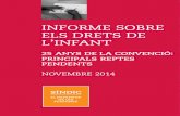 INFORME SOBRE ELS DRETS DE L’INFANT - Projectes · informe sobre els drets de l’infant 25 anys de la convenciÓ: principals reptes pendents novembre 2014. informe sobre els drets
