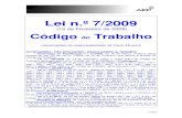 Lei n.º 7/2009 - AEPortugal - Lei 7-2009 - CT... · Lei n.º 7/2009 (12 de Fevereiro de 2009) ... 68 Contrato de adesão ... 92 Comissão de serviço ...