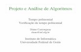 Projeto e Análise de Algoritmos - inf.ufg.brdiane/PAA/2006/AULA2006/VerificacaoPolinomial.pdf · Projeto e Análise de Algoritmos Tempo polinomial Verificação de tempo polinomial