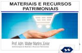 MATERIAIS E RECURSOS PATRIMONIAIS · Administração de Materiais e Recursos Patrimoniais Prof. Adm. Walter Martins Júnior MATERIAIS E RECURSOS PATRIMONIAIS