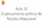 Aula 16 O pensamento político de Nicolau Maquiavel · (Destaque para Maquiavel na República de Soderini – até a retomada do poder pelos Medici).