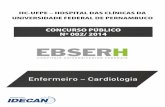 ENFERMEIRO - CARDIOLOGIA - idecan.org.br - CARDIOLOGIA.pdf · concurso pÚblico – hc-ufpe – hospital das clÍnicas da universidade federal de pernambuco – Área assistencial