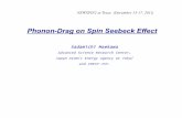 Phonon-Drag on Spin Seebeck Effect - Physics & Astronomynewspin2.physics.tamu.edu/talk/Maekawa_WS_talk.pdf · Seebeck effect： Entropy flow vs. charge current, Spin Seebeck effect：