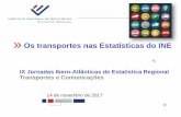Os transportes nas Estatísticas do INE - srea.azores.gov.ptf8f20cde-585f-432e-be7d... · •Parque de veículos presumivelmente em circulação •Rede de estradas •Tráfego nas