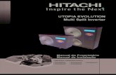 UTOPIA EVOLUTION Multi Split Inverter - jci-hitachi.com.br · Solda Oxiacetileno Executar corretamente o trabalho de soldagem. Soldar os Tubos Nitrogênio Controle rigoroso contra