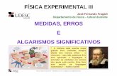 José Fernando Fragalli Departamento de Física – Udesc ... · instrumento de medida. MEDIDAS, ERROS E ALGARISMOS SIGNIFICATIVOS Física Experimental III –Medidas, Erros e Algarismos